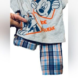 NWT! DISNEY Mickey Mouse 2 pc. Set Short Sleeve Shirt & Pants ~ Size 6-9 Months
